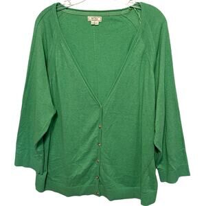 Fat Face Pistachio Green Rose Cardigan Womens Size 20 V-Neck Button Topper
